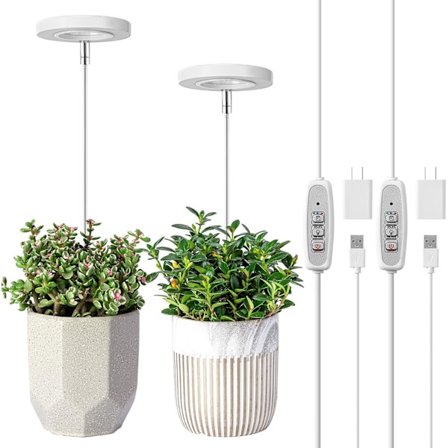 Växtlampa, Fullspektrum LED-lampa för inomhusväxter, Höjdjusterbar växtlampa med automatisk på/av-timer