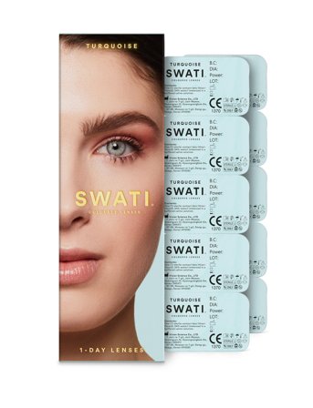 SWATI Cosmetics Turquoise 1-Day Lenses (2X5 Pairs) - 30 g