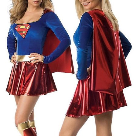 Sexet Wonder Woman Super Girl Cosplay Dejlig festkjole Halloween kostume