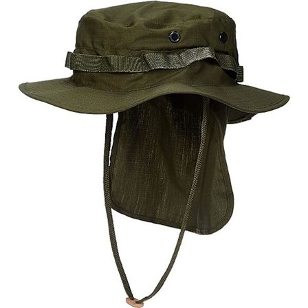 Brittisk Boonie-hatt med nackvärmare, safarihatt, tropisk hatt, olika designer - Grön - Medium