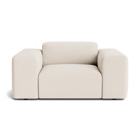 Soma Sessel in Loop Creme, moderner Polstersessel mit hohem Sitzkomfort, stilvolles minimalistisches Design für Ihr Wohnzimmer, Breite 75cm