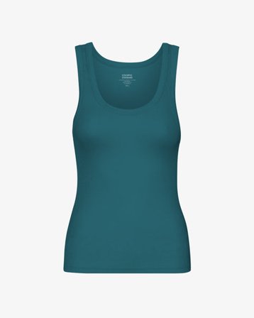 Women Organic Rib Tank Top - Ocean Green