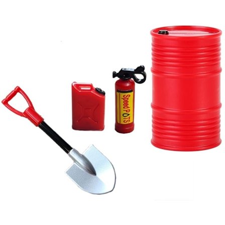 Mini gravemaskin drivstofftank trommel brannslukker dekorasjon for Axial SCX24 C10 JLU 1/24 RC bil