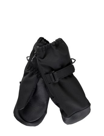 Softshell Mitten W Zip Black Mikk-Line