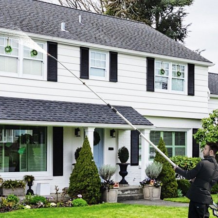 Teleskopstav til højtryksrenser 550 cm forlængerstav sæt med 5 sprøjtedyser teleskop højtryksrenser