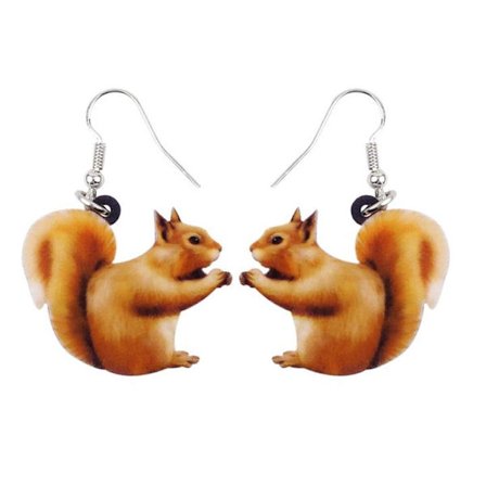 Earrings - Squirrel - Enamel