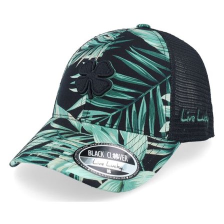 Black Clover - Svart trucker Keps - Island Luck Tropical W Black Mesh Trucker @ Hatstore