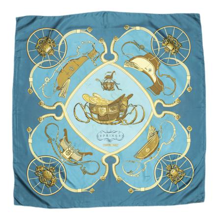 Hermès Vintage, Pre-owned Scarf Blauw, Dames, Maat:ONE Size