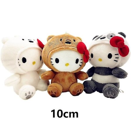 10 cm Kawaii Anime Plyschleksaksbåge Kt Cos Brunbjörn Vitbjörn Panda Söt Mjuk Doll Hänge Leksak Barn Present Z