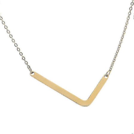 Farfi A-z Gullbelagt Rustfritt Stål Stor Initial Bokstav Anheng Halskjede Smykker