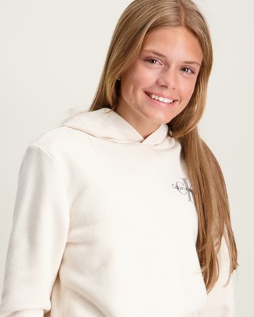 Calvin Klein SMALL MONOGRAM HOODIE Grijs Hoodies Meisjes - Kids Brand Store