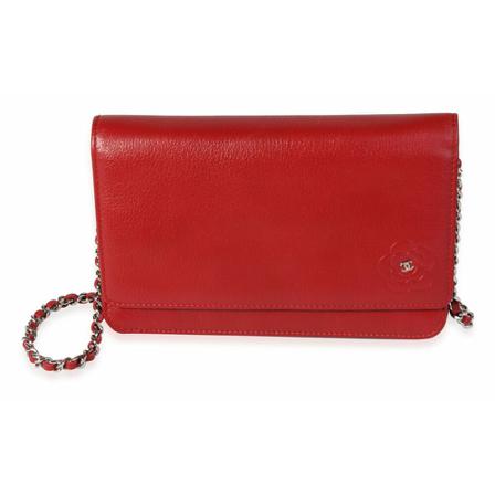 Chanel Vintage Wallets ; Cardholders Rød, Dame Vintage Tasker, Størrelse: ONE Size