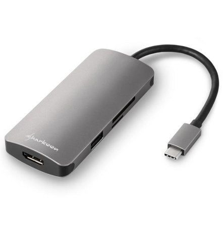 Sharkoon dokkingstasjon - USB-C - HDMI