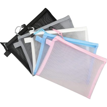 5 stk A5 Glidelås Dokumentmappe Nylon Glidelåsmappe Dokumentmapper