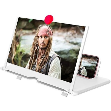 10" Skærmforstørrer 3d Hd Mobiltelefon Forstørrelsesskærm Projektorskærm Understøtter Alle Smartphones (Hvid)