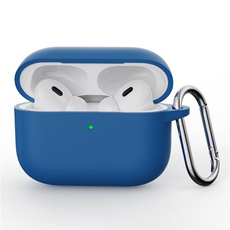 Silikonikuori karabiinilla Apple AirPods Pro 3 Tumman sininen