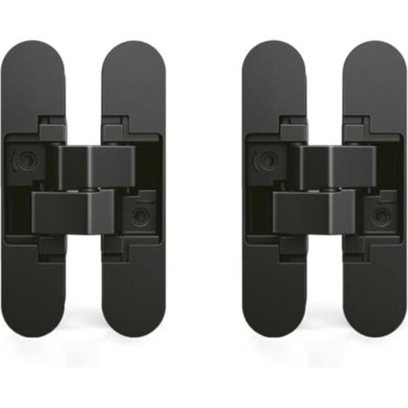 CCYKXA Usynlig Hengsel for Dører, Pakke med 2 Usynlige Hengsler for Tunge Dører, Last 40 kg, 180o Åpning, Zamak, Svart/NC/
