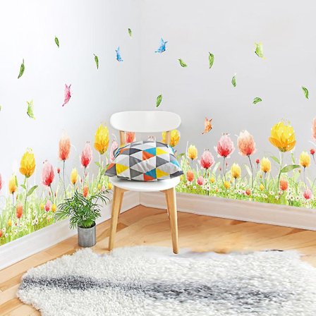 Super smukke blomster vægklistermærke, vægklistermærke klistermærke, vægdekoration