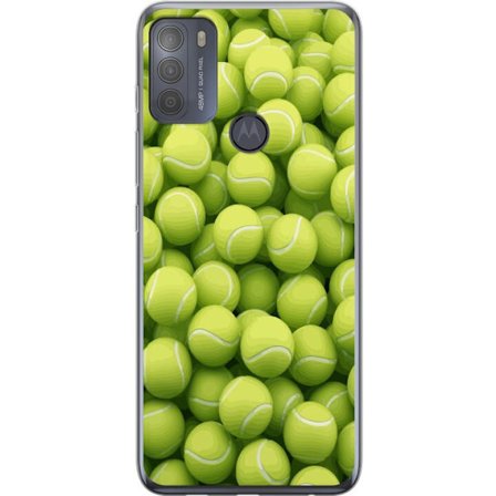 Kompatibel Mobilcover til Motorola Motorola Moto G50 Mønster af grønne tennisbolde i høj detalje, sporty motiv med gentagende tekstur og stærke fa