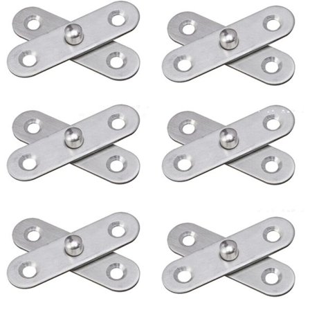 6 stk. svinghængsel, 360 graders svingdør, rustfrit stål svinghængsel, F