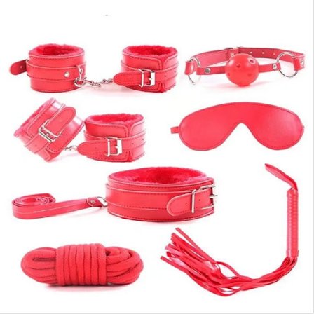 7st/set BDSM Bondage Restraint Slav Handbojor för Sexleksaker för Par Kvinnor Piska Analkulor Butt Plug Vuxen Sex Shop Halsband