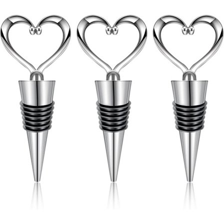 3 stk. Vinkorker Gjenbrukbare Vinkorker Hjerteform Vin Drikkeflaske Kork Flaskelokk Vinutløpskork for Vin