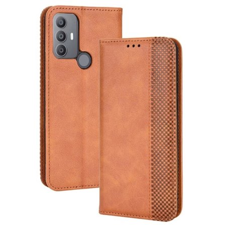 Bofink Vintage TCL 30 SE / TCL 30E / TCL 306 / TCL 305 / Sharp Aquos V6 / Sharp Aquos V6 Plus nahkakotelo - Ruskea