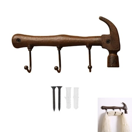 Retro seinälle kiinnitettävä naulakko, naulakko teollisuustyyliset pyyhekoukut, taottu rauta seinäkoristekoukku makuuhuoneeseen, keittiöön