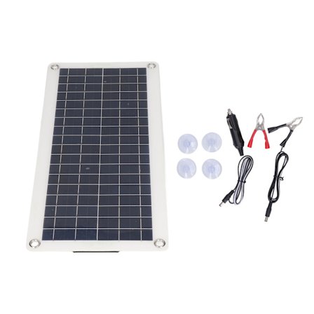 20W Høyeffektiv Monokrystallinsk Silisium ETFE Solcellepanel for Bil RV 12V Batteri