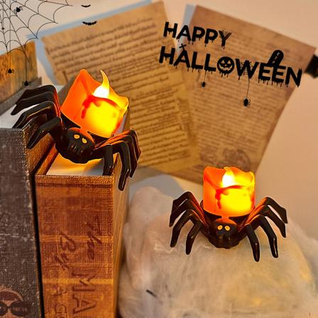 2 stk Halloween Gresskarlykt Hjemmedekorasjon Tilbehør LED