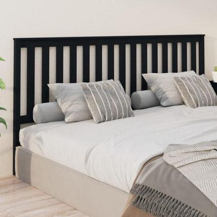 Vidaxl Sänggavel Svart 206x6x101 Cm Massiv Furu Svart