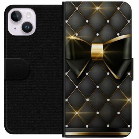 Apple Iphone 14 Plus Plånboksfodral Gyllene Rosett