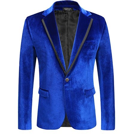 Mænds Fløjl Blazer med Hakket Rever og En Knap - Velour Smokingjakke