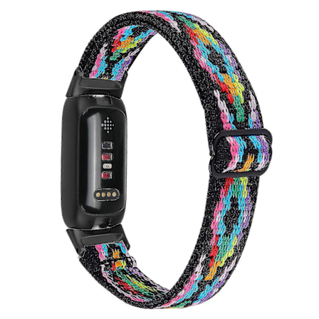 DB Armband för Fitbit Inspire 3 Nylon Elastisk Flätad Solo Loop Sportklockarmband med Svart Kontakt - 4#