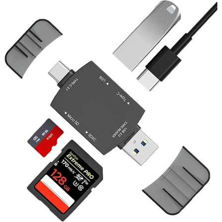 Velegnet til overførsel og backup af dine data med denne fantastiske USB SD-kortlæser til iPhone 15 / iPad / MacBook!