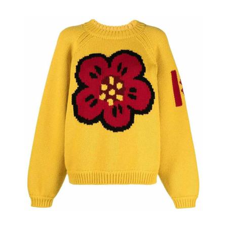 Kenzo, Round-neck Knitwear Żółty, Kobieta, Rozmiar: M