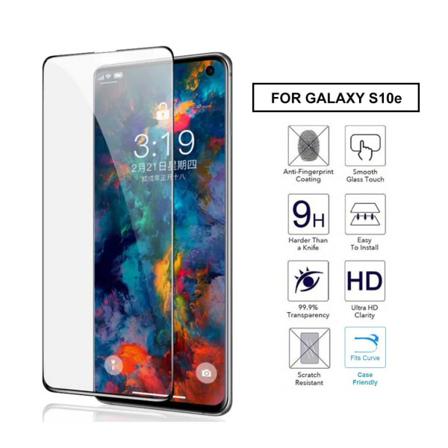 Galaxy S10e Heltäckande Hd Skärmskydd Kolfiber Härdat Glas Svart