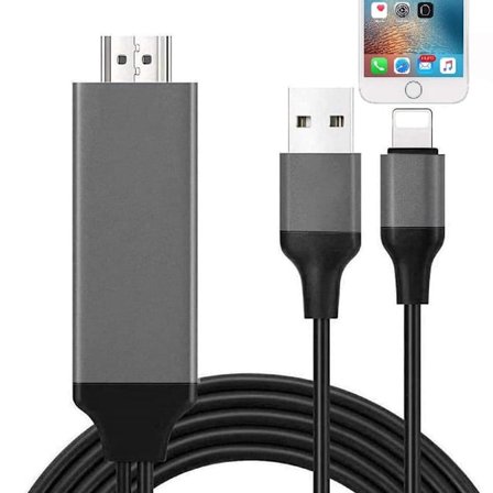 Apple MFi-certificeret] Lightning til HDMI-kabeladapter Sort