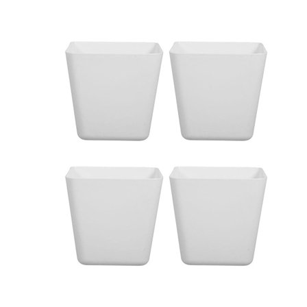 Kjøkkenoppbevaringsbokser hvit 4-pakning veggmontert selvklebende med skapdør-organisator for garderobe baderom kjøleskap kompatibel med IKEA