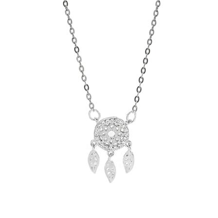 S925 Sterling Sølv Full Diamant Drømmefanger Halskjede