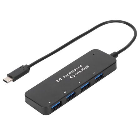 TYPEC Superspeed 4Port 2.0 HUB Strip Extern Strömförsörjning Plast USB Multiport Adapter