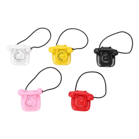 5 stk. Miniature Telefon 1/12 Skala 5 Farver Levende Attraktiv Sød Stil Legering Materiale Telefon Model Dekoration til Gave