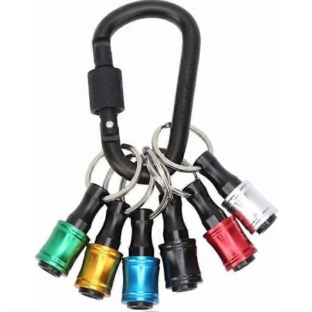 6 st Hex Skaft Skruvmejselbitshållare, Aluminiumlegeringsmaterial Snabbkoppling, Enkel Byte Nyckelring, Nyckelring Förlängningsstång Adapter, för Borr