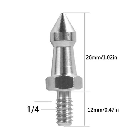 2 stk rustfrie stål stativspiker 3/8 1/4 M8 kameraspiker monopod fot skrue