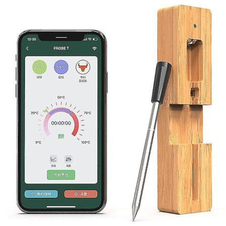 Trådløs smart kjøtttermometer - Ovn grilltermometer med Bluetooth og WiFi-tilkobling