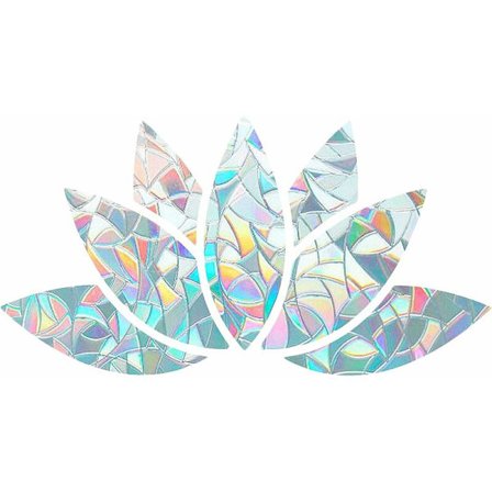 2 stk. Diamant Vindue Stickers - Lotus Blomst, Fugle Alarm Glas S