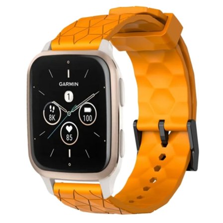 För Garmin Forerunner Sq2 Music 20mm Fotbollsmönster Enfärgad watch