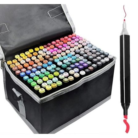 168-pack Markers with Case - Colored Pens Double Tipped Markers Multicolored