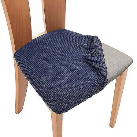 2023 (navy Blue) Jacquard Dining Chair Seat Cover Removable Seat Cushion Stretch Home Slipcovers