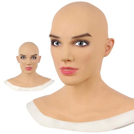 Realistiske kvindelige latex hovedbeklædninger Cosplay masker